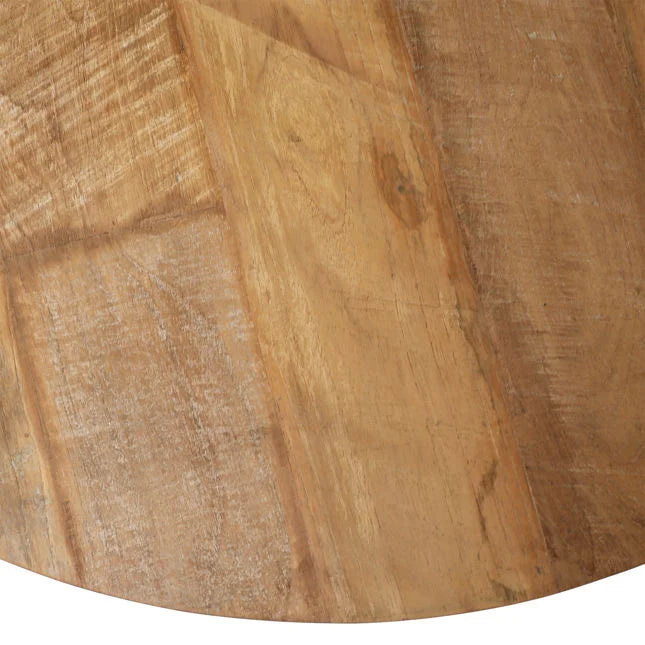 Teak and Iron Slatted Cocktail Table