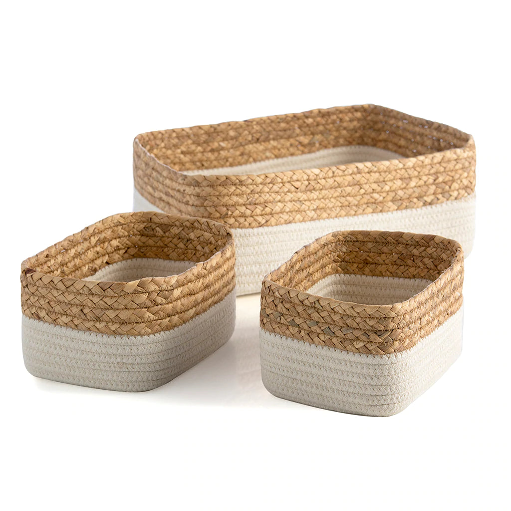 Walton Organizer Baskets, Ivory, Set of (3)