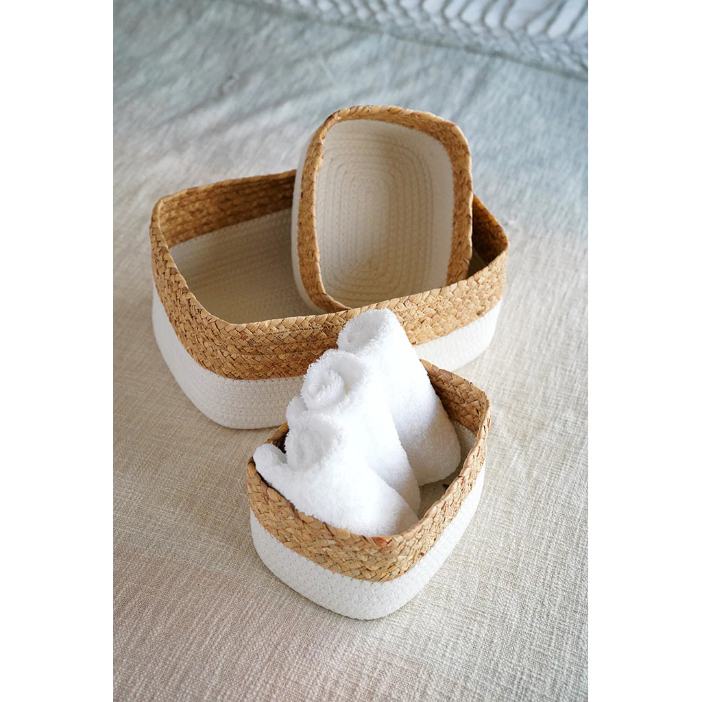 Walton Organizer Baskets, Ivory, Set of (3)