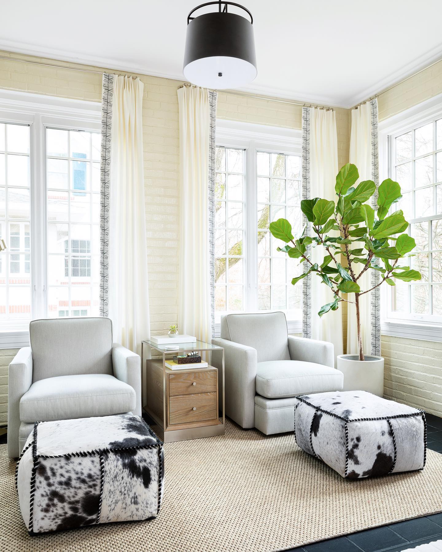 Granger Hair on Hide Ottoman