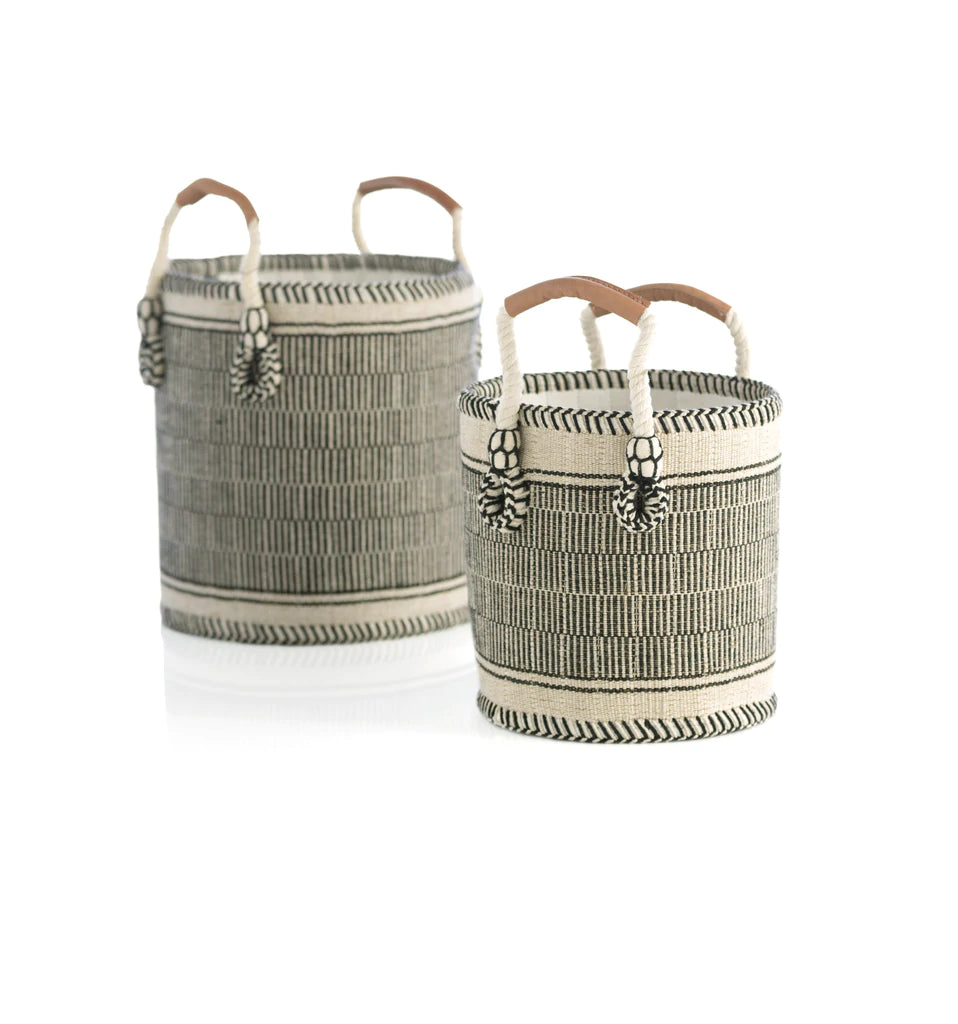 Sienna Planter Baskets, Black Set of (2)
