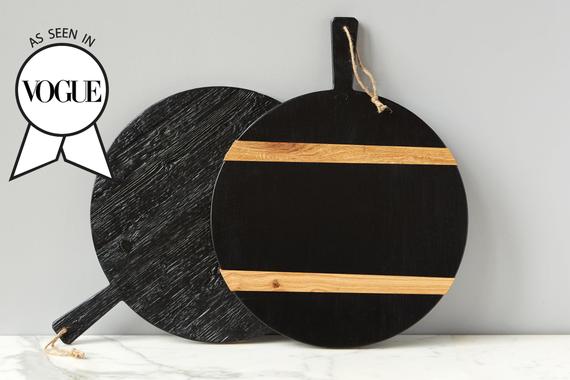 Black Round Charcuterie Board, Medium